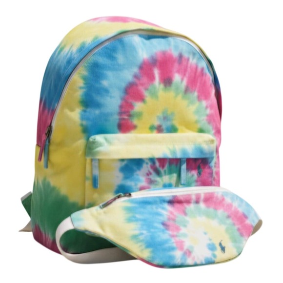 Polo‎ Ralph Lauren Tie Dye Backpack Fanny Pack Set Travel School BagNEW MSRP 175 main image 4